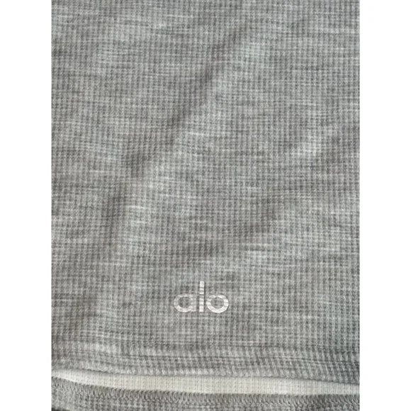 ALO Yoga Micro Waffle Sierra Top in Dove Grey Heather - Picture 5 of 5